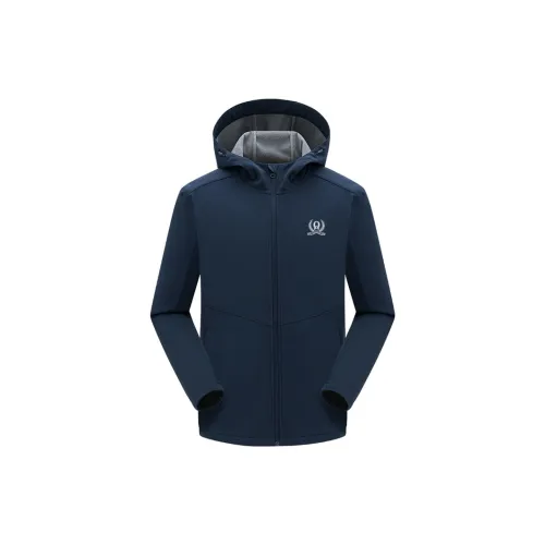 QIRUI Jackets Unisex Navy Blue