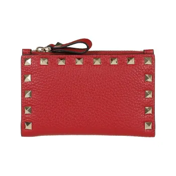 Valentino Calfskin Coin Purse Women's Red