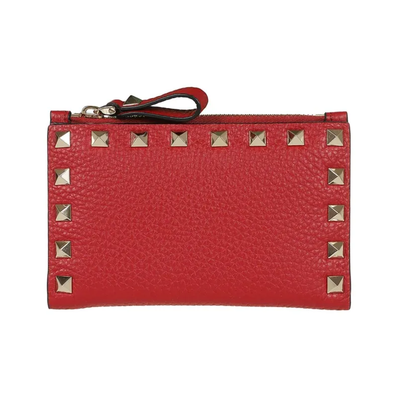 Valentino Calfskin Coin Purse Women's Red-0