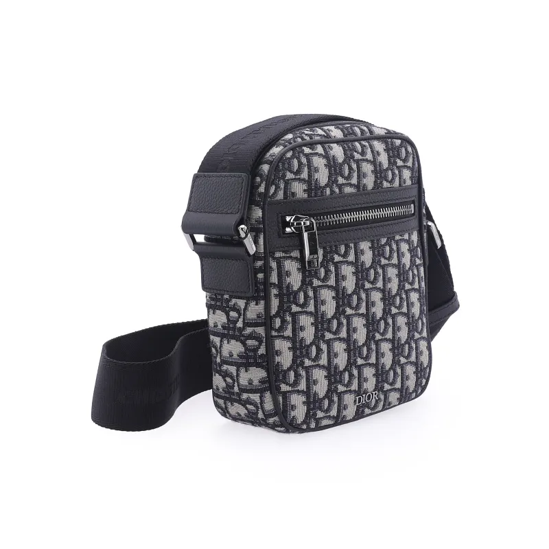 DIOR Embroidery With Cow Leather Messenger Bag, Crossbody Bag, Shoulder Bag Men's-1