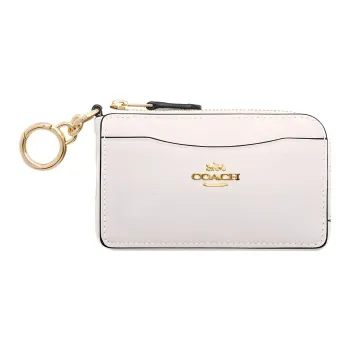 COACH Multifunction Wallet Pebbled Leather Wallets Card Holders Women's White