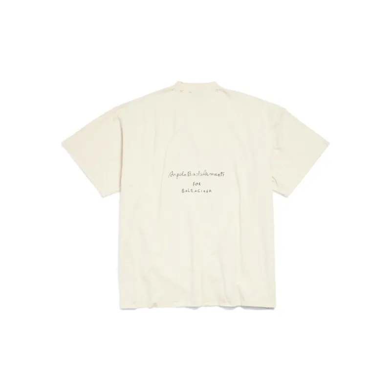 Balenciaga SS24 T Shirt Loose Fit Style Men's Beige-1