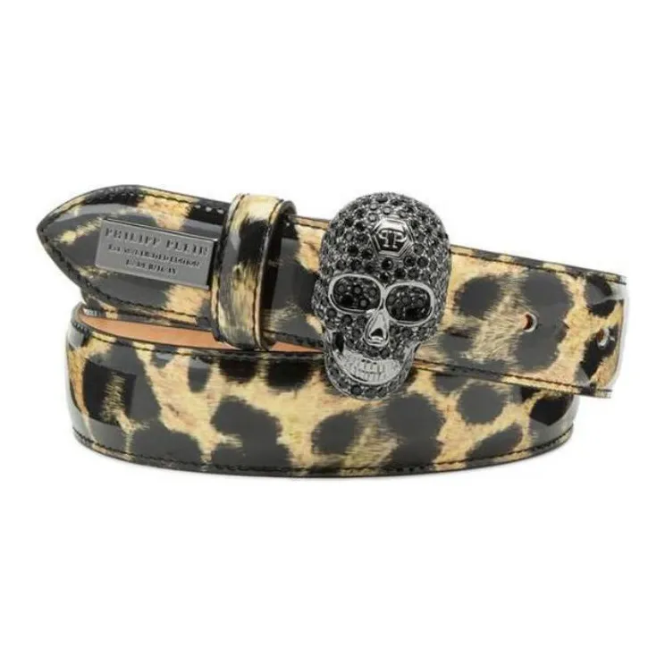 PHILIPP PLEIN Leopard-print Leather Belt-0