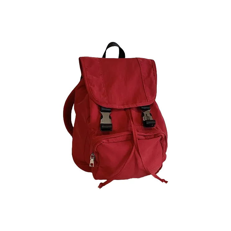 Carksky Nylon Backpack Regular Unisex Black/Red/Greige-6