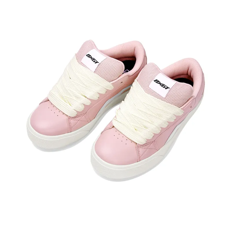 BXGY Skateboard Shoes Women's Low Top Cream Pink-2