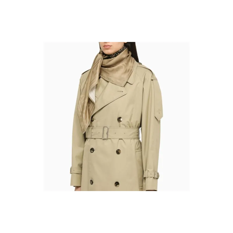 Burberry Silk Scarves Women's Beige-2
