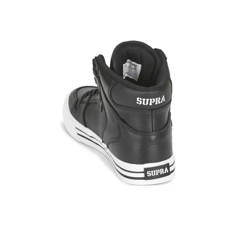 SUPRA Anti Slip Wear Resistant Mid Top Skateboard Shoes Unisex Black White-5
