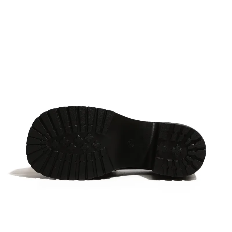 SHUXI Loafers Women's Black Glossy/Black Matte/Brown-3