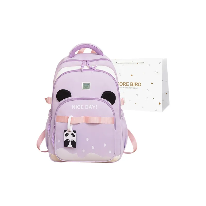 CORE BIRD Nylon Backpack Women's Pink/Ecru/Purple/Yellow/Black-6