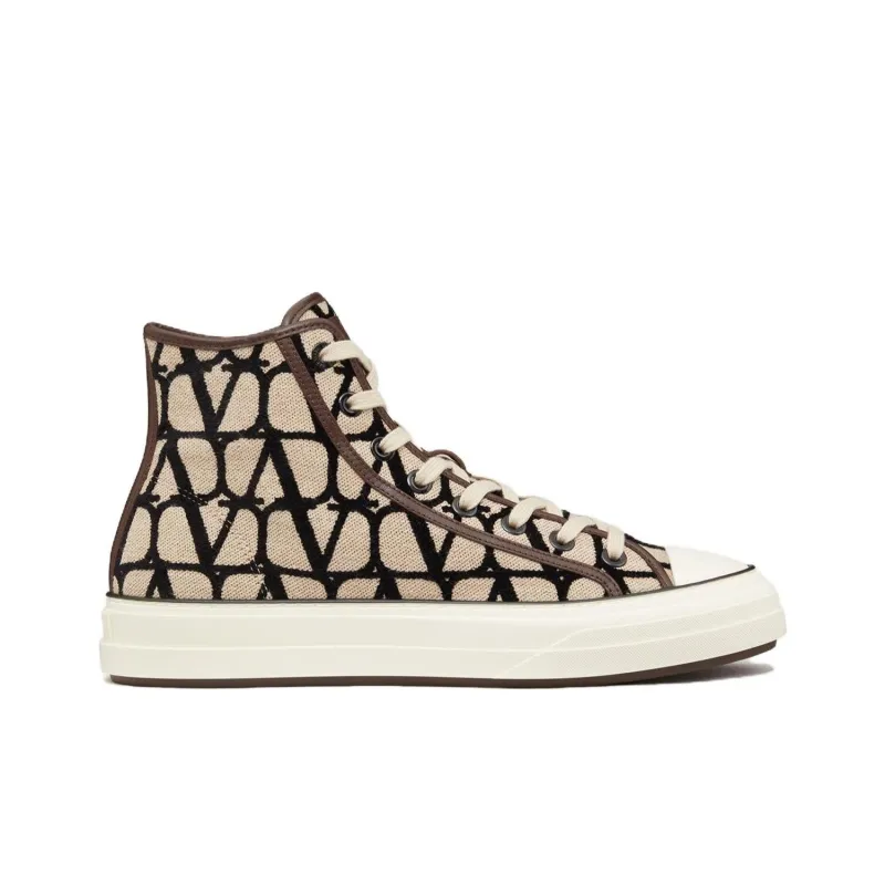 Valentino Round Toe High-Top Sneakers-1