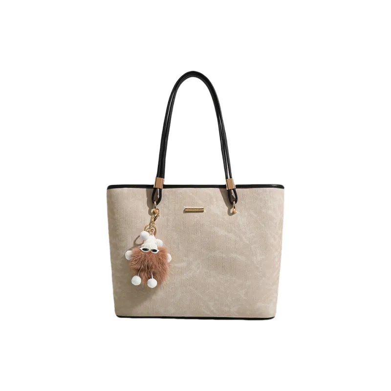 PESASRIE PU Shoulder Bag Tote Regular Women's Green & Coffee/Ecru & Black-6