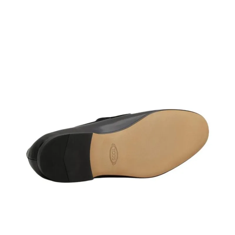 TOD'S Chain-embellished Leather Loafers-4