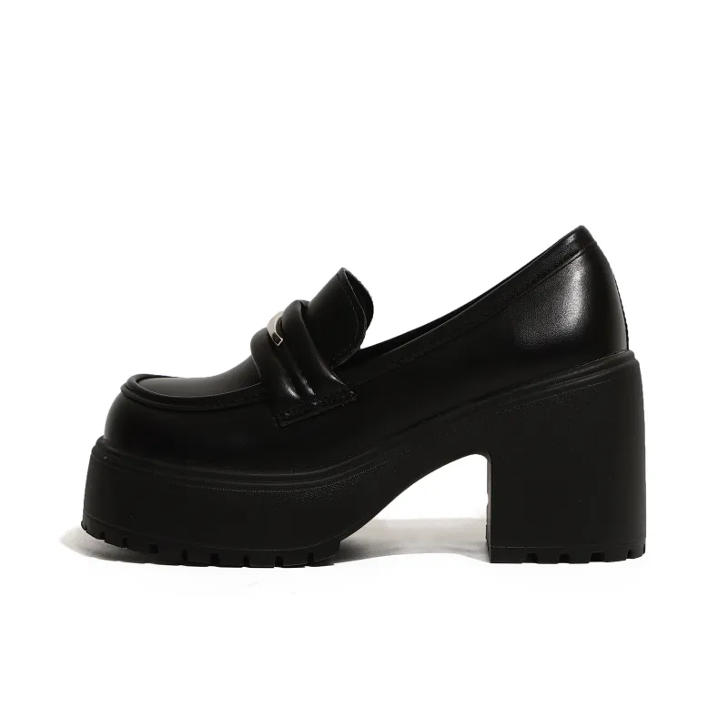 FANNAISHI Loafers Women's Black Glossy Finish/Black Matte/Brown Black-9