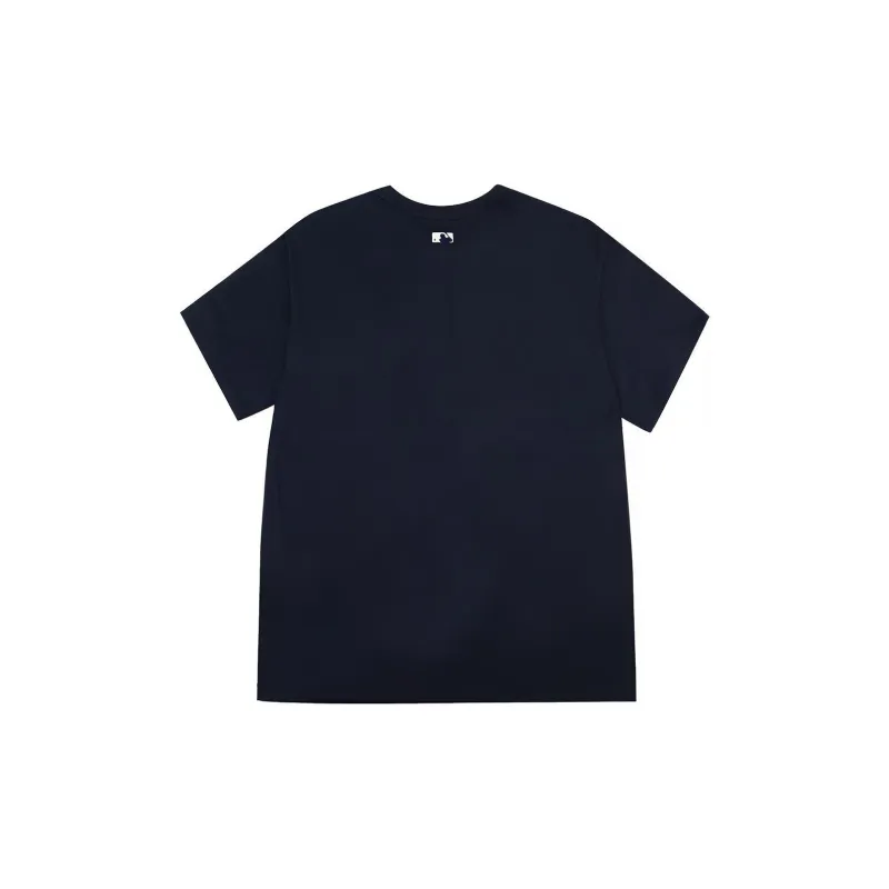 MLB Old Flower T Shirts Unisex Navy Blue-1