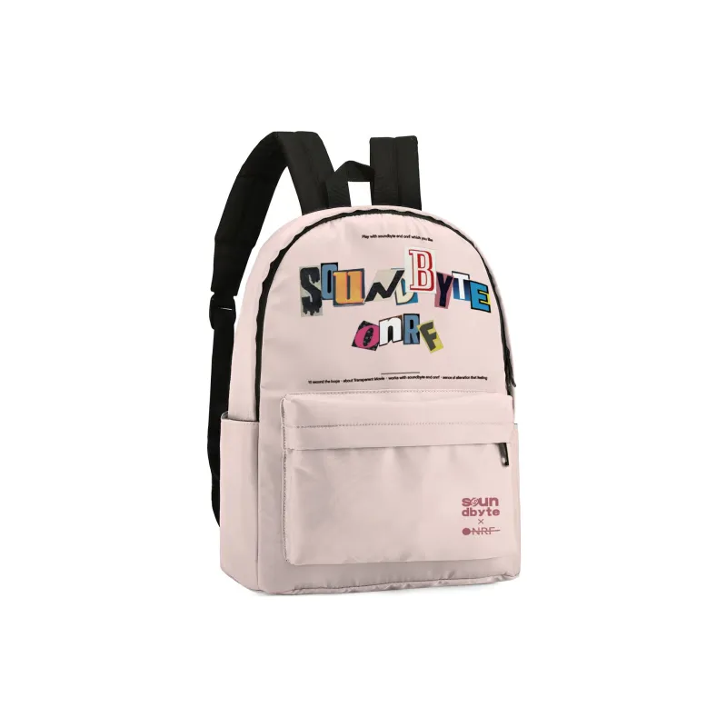 Soundbyte × ONRF Collaboration Polyester Students Backpack Laptop Bag Regular Unisex White-42