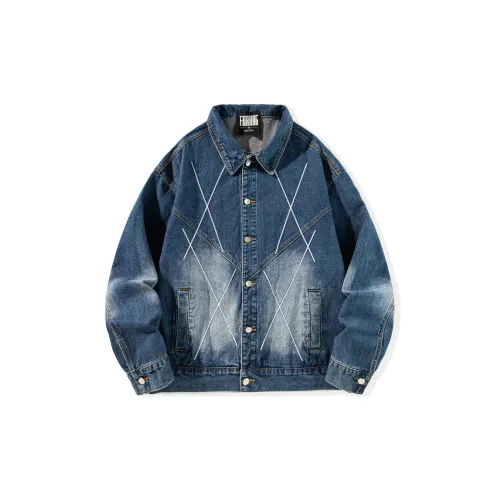 FORHUG Denim Jackets Unisex Washed Blue