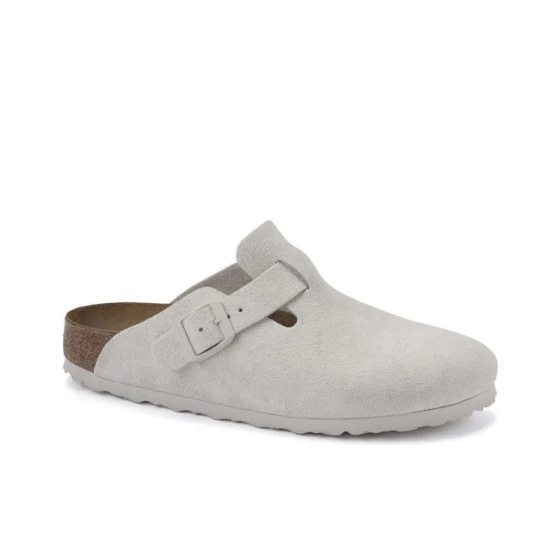 Birkenstock Boston Suede Leather Sandals 'Antique White' Women's-1