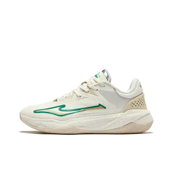 Erke Fearless 1.0 Grip Anti Twist Breathable Low Top Basketball Shoes Men's Microcrystal White Warm Linen