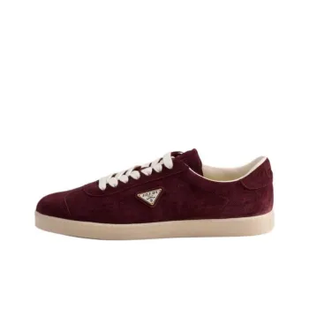 PRADA Lane Low Top Skateboard Shoes Men's Burgundy