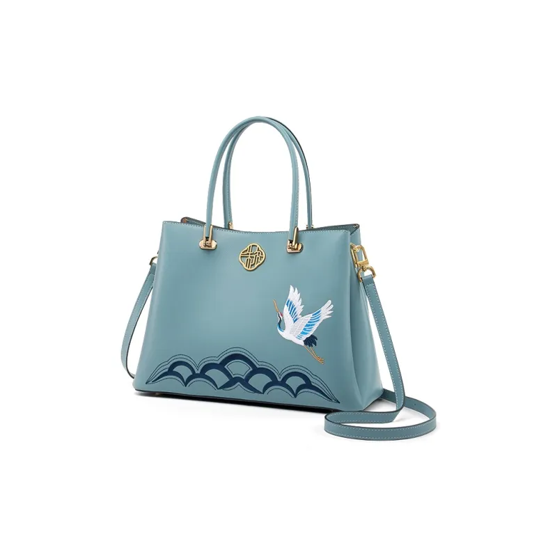 ZOOLER Cow Leather Crossbody Handbag Regular Women's Dusty Blue-1