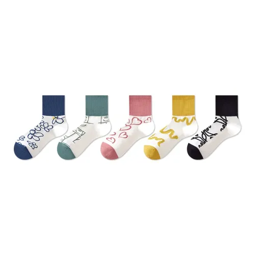 Ordifen Mid Calf Socks Unisex 5 Pack