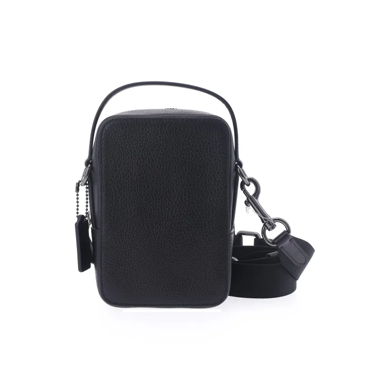 COACH Cow Leather With Leather Cell Phone Pouch, Shoulder Bag, Crossbody Bag Regular Men's Black-4