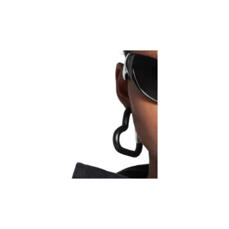 Balenciaga Aluminum Brass Earrings Women's Black-4