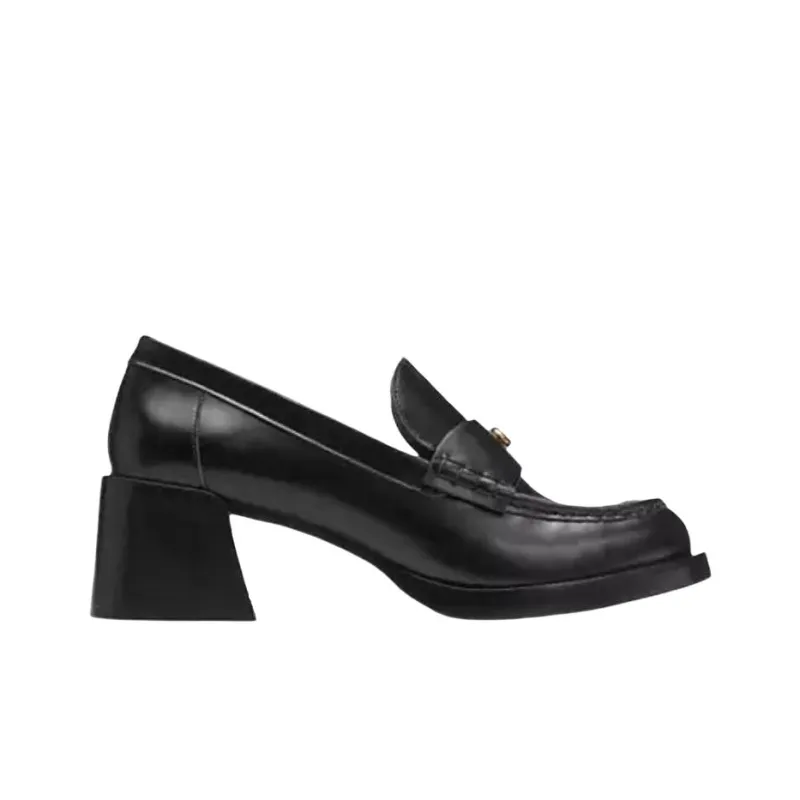 COACH Natalie Loafers 5cm Women's Black-1