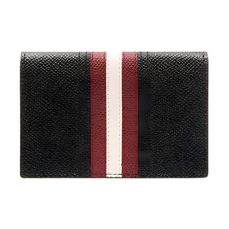 BALLY Cow Leather Wallet Card Holder Men's Black-3