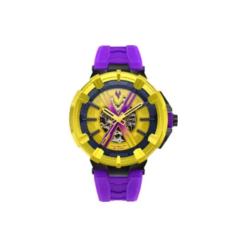 YOUNG STERNA Automatic Mechanical Movement Silicone Strap Watch Unisex Black Dial
