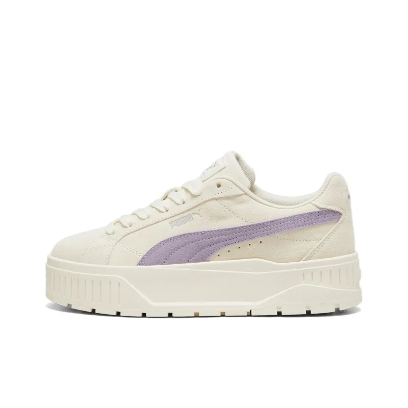 PUMA Karmen II Wear resistant And Lightweight Low Top Skateboard Shoes Women's Beige Purple-0