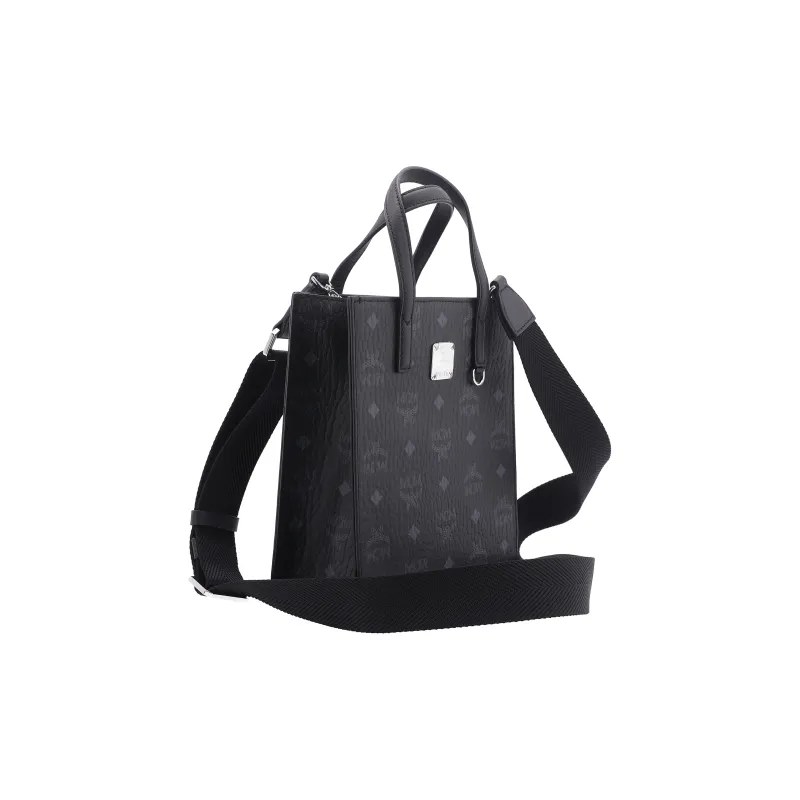 MCM Klassik Visetos Leather Tote Bag, Shopping Bag, Shoulder Bag, Crossbody Bag, Handbag Mini Unisex Black-1