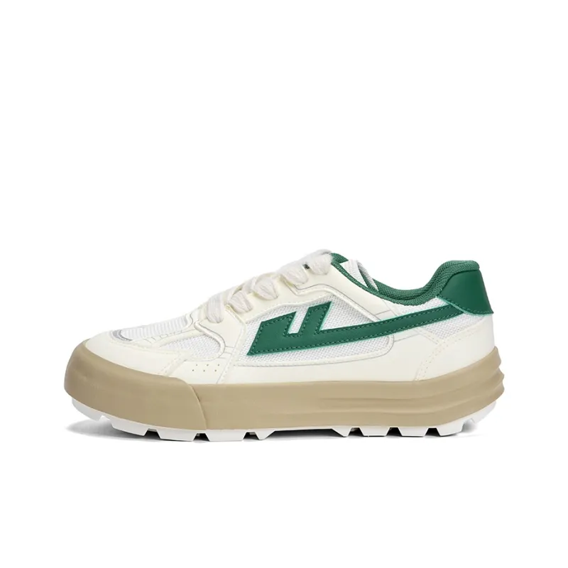 Warrior Anti Slip Wear Resistant Low Top Casual Shoes Unisex White Green-0