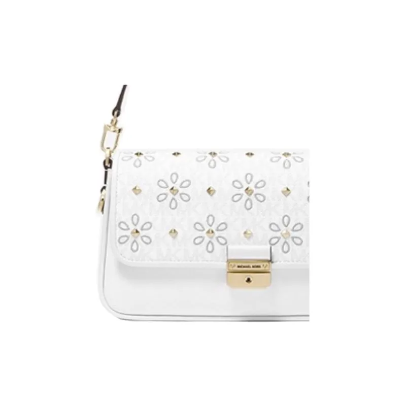 MICHAEL KORS Bradshaw Leather Shoulder Bag Crossbody Bag Handbag Small Size Women's White-4