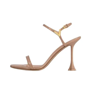 LOUIS VUITTON Blossom Strap Sandals 9.5cm Women's Nude