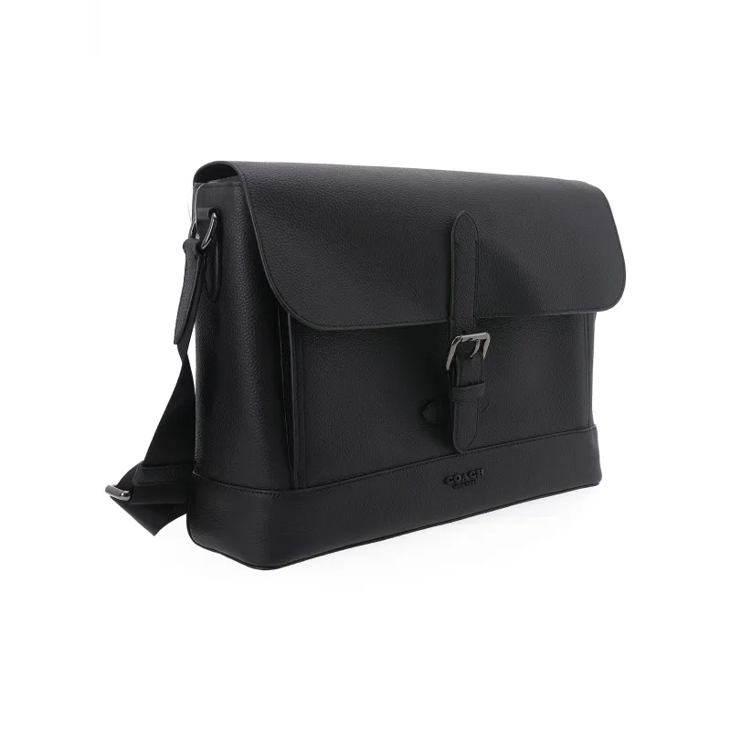 COACH Cow Leather Briefcase, Messenger Bag, Shoulder Bag, Crossbody Bag Regular Men's Black-1