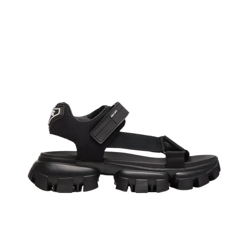 PRADA Cloudbust Thunder Sandal Black Nylon-1