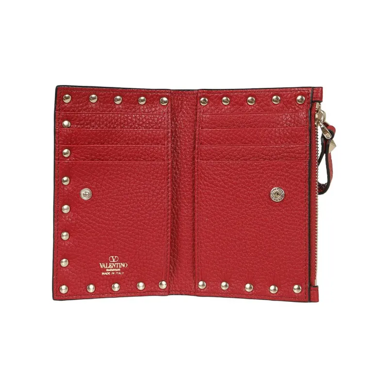 Valentino Calfskin Coin Purse Women's Red-2