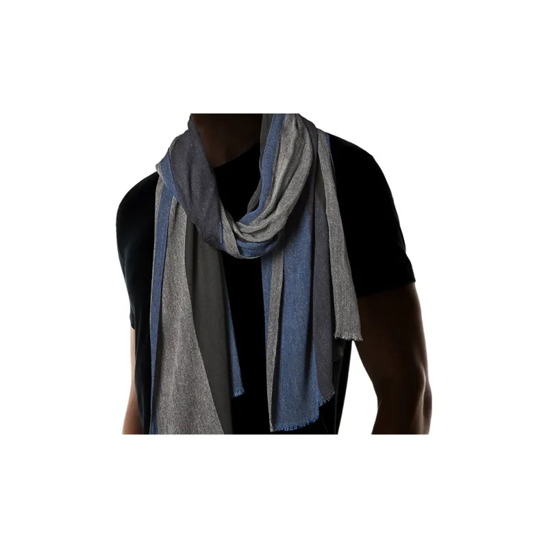 HUGO BOSS Knit Scarf Unisex Gray Blue-2