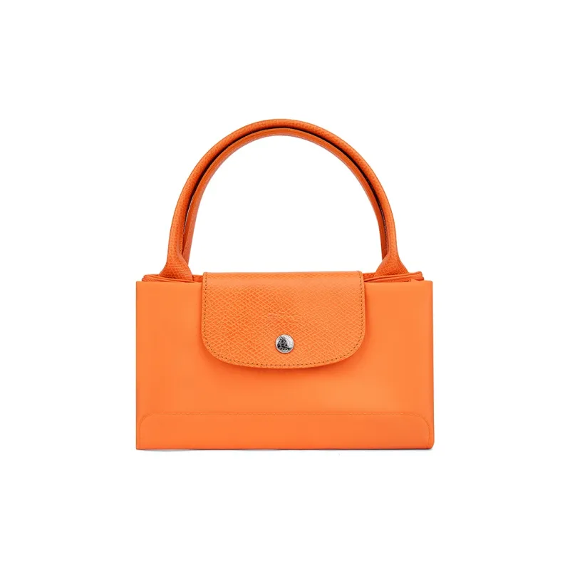 LONGCHAMP Le Pliage Green Recycled Canvas One Shoulder Handbag Small Size Women's Orange-5