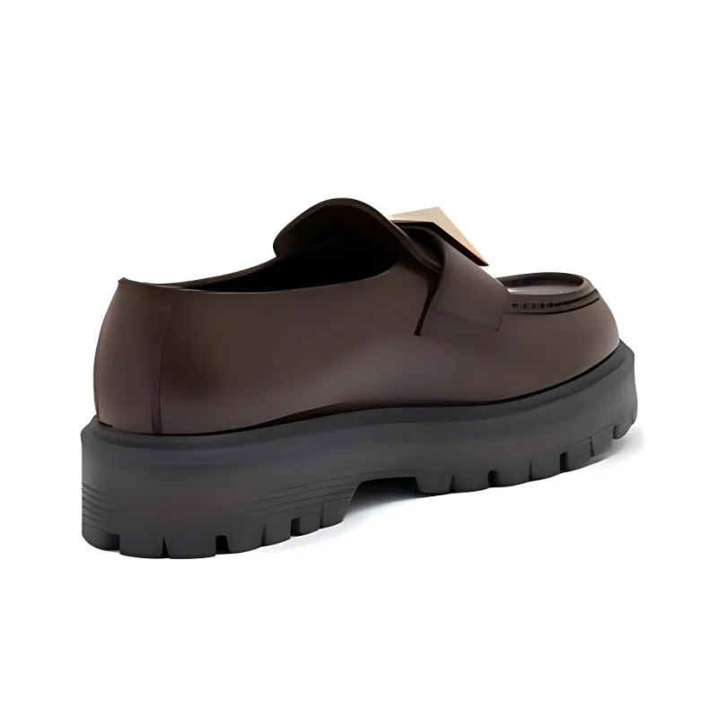 Valentino One Stud Loafers 4cm Women's Brown-3