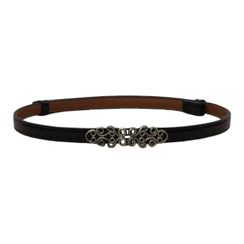 Emperor Penguin Decorative Corset Belt With Skirt And Jeans In Black, Slim Fit Cow Split Leather Belts Women's 1.5cm