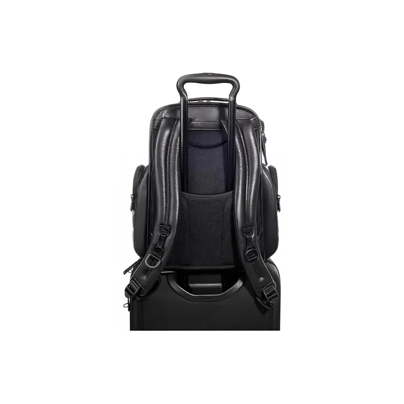 TUMI Cow Leather Backpack Men's Black-3