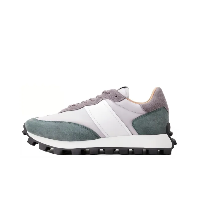 TOD'S 1T Low-Top Casual Shoes Men's Gray White Green-0