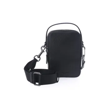 COACH Top Handle Cow Leather Patchwork Cell Phone Pouch Shoulder Bag Crossbody Bag Regular Men's Black