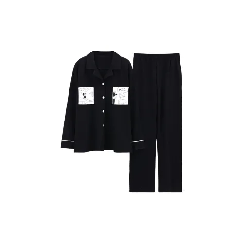 Qiao Ni Tong Pajama Set Women's Black