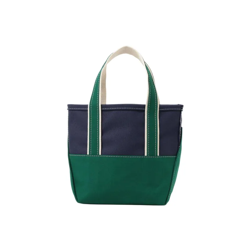 Beams LLBean X Beams Plus 100% Cotton Handbag Unisex Red With Marine Blue/NAVY/GREEM-7