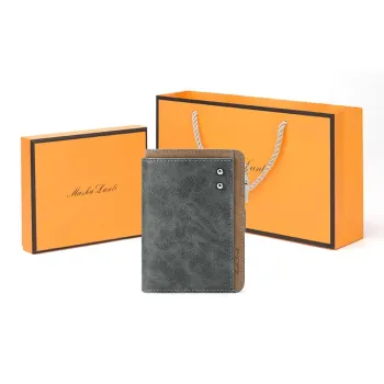 MashaLanti Synthetic Leather Key Pouch Regular Unisex Gray & Brown