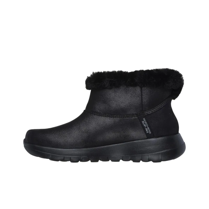 Skechers ON THE GO Warm Slip Resistant Ankle Length Snow Boots Women's Black-0