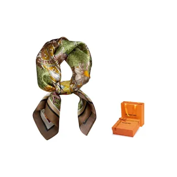 MITHAOL KUSC 100% Mulberry Silk Silk Scarves Women's Floral Realm